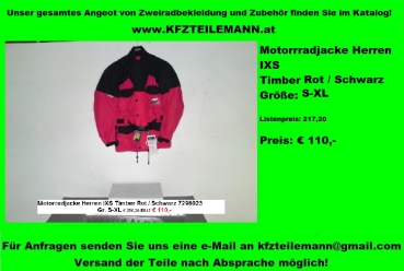 Motorradjacke Herren IXS Timber Rot 7296023 S-XL